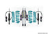 Dobinsons MRR 2-2.5 inch Lift Kit for Land Cruiser 250 (2024-2025) 3.5L Gas / 2.8 Diesel- Black/Teal